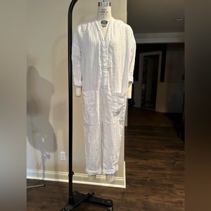 White linen jumpsuit